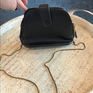 Anthropologie Black Mini Crossbody Bag with Chain Strap
